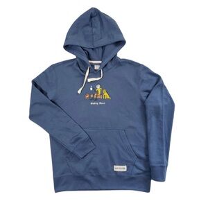 Life Is Good Blue Happy Hour Campfire Jake Dog Hoodie Sweatshirt Size S